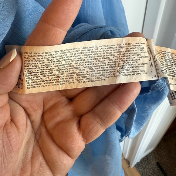 Mango Chiffon Sky Blue Swing Dress Sexy Ethereal Romantic size 4 - Picture 7 of 9